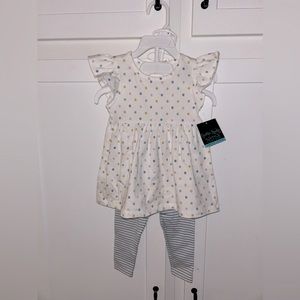 Adorable Girls 12 Month 2-Piece Outfit Cynthia Rowley Polka Dot Frilly t shirt